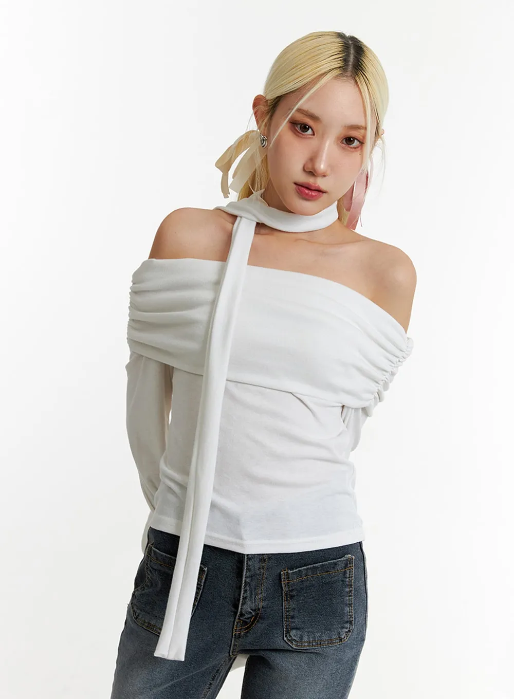 Off Shoulder Top and Scarf Set ID315 sold by Lewkin product image thumbnail 4
