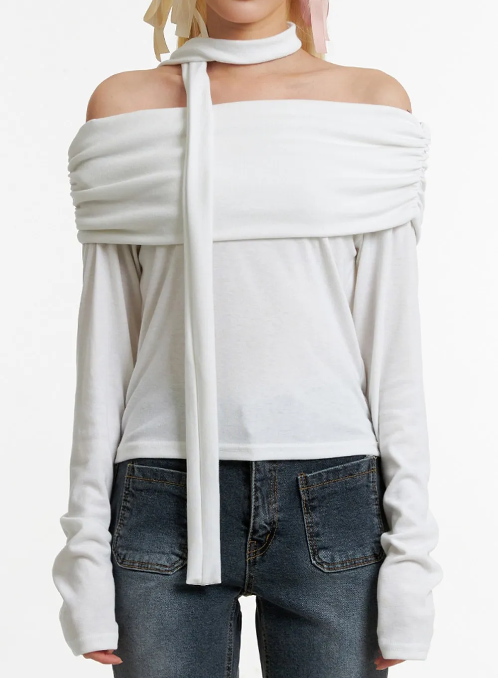 Off Shoulder Top and Scarf Set ID315 sold by Lewkin product image thumbnail 2