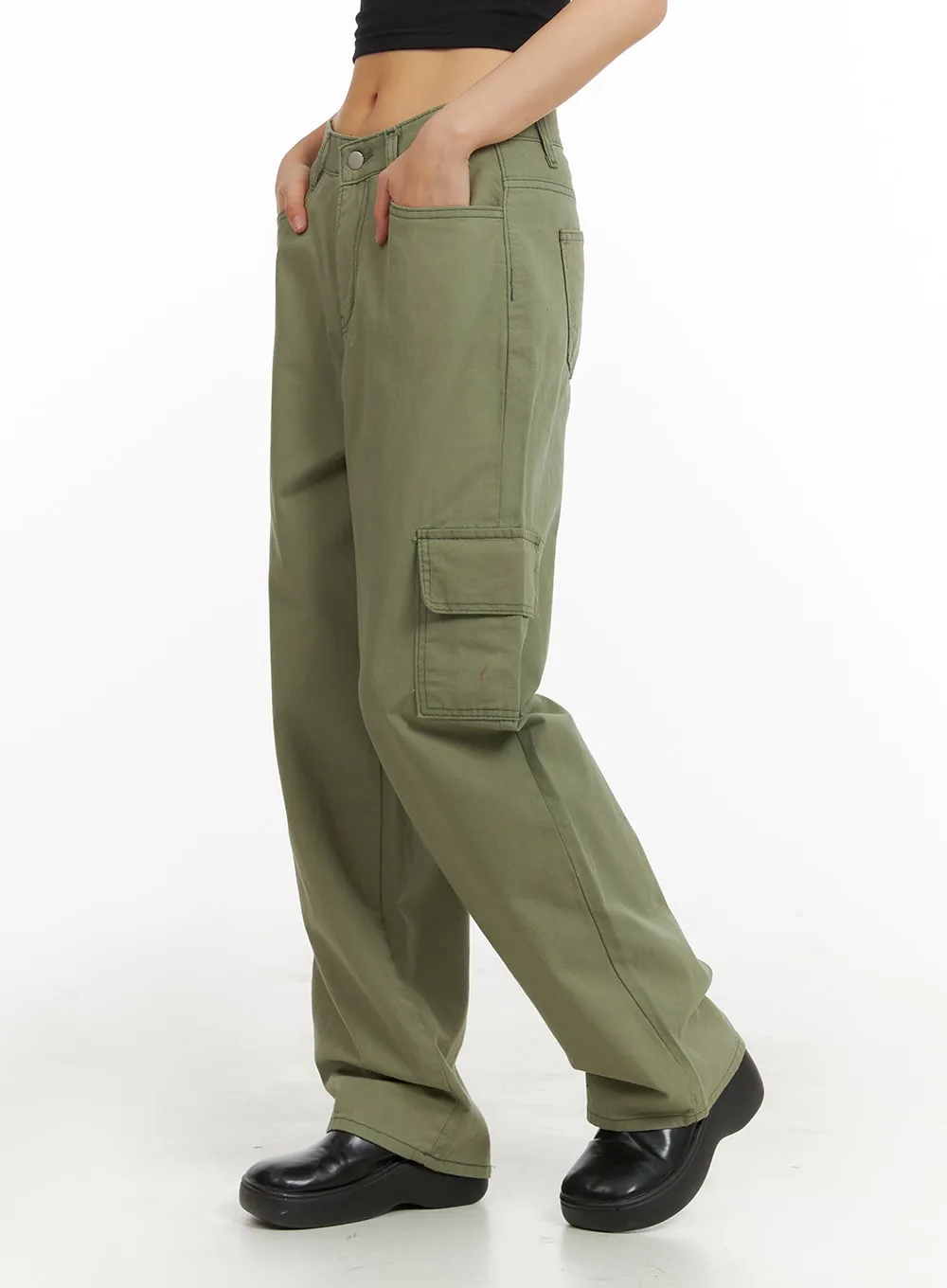 Cargo Straight Leg Pants IA417 sold by Lewkin product image thumbnail 2