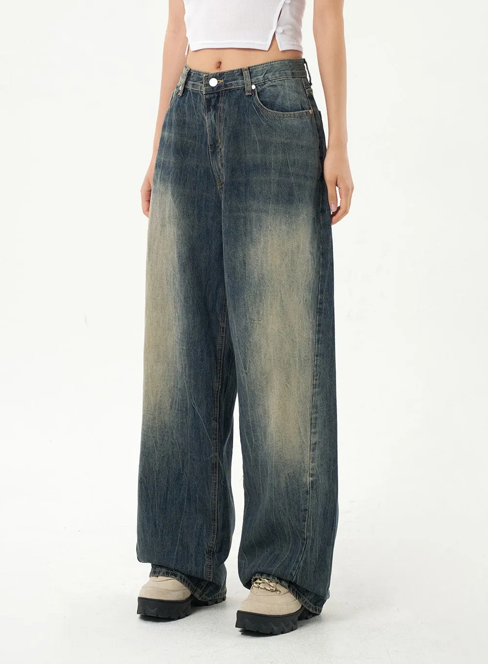 Dark Wash Baggy Jeans CA326 sold by Lewkin product image thumbnail 5