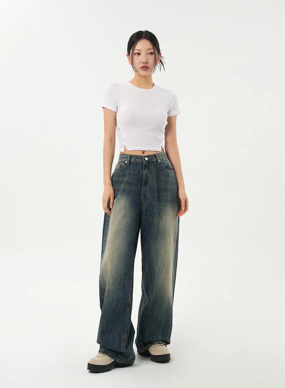 Dark Wash Baggy Jeans CA326 sold by Lewkin product image thumbnail 3