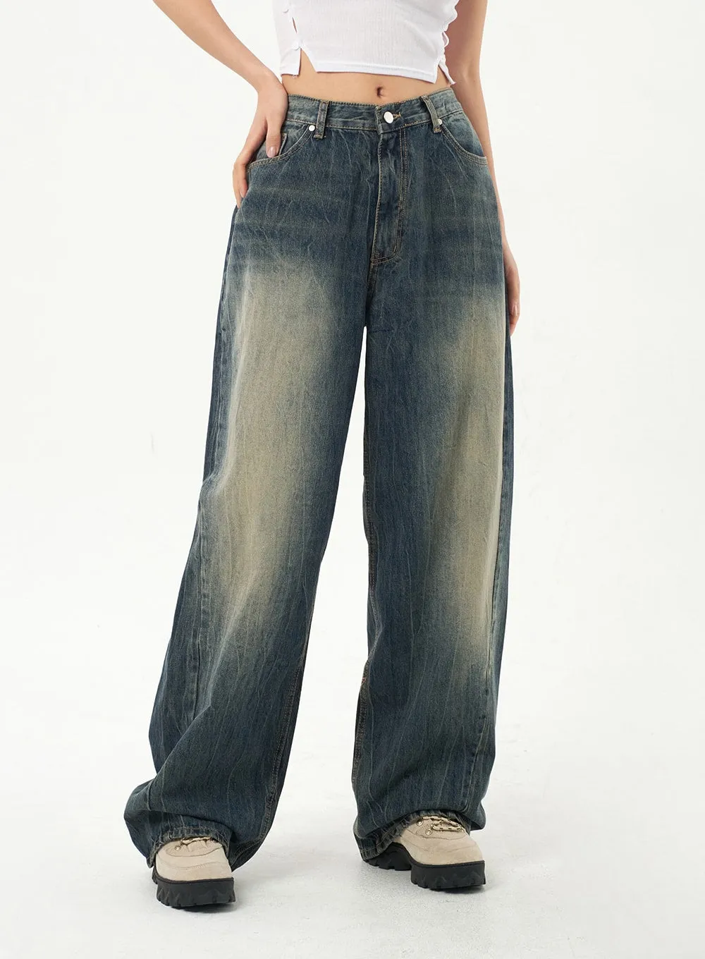 Dark Wash Baggy Jeans CA326 sold by Lewkin product image thumbnail 2