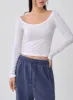Wide U-Neck Semi Crop T-Shirt CN09 sold by Lewkin