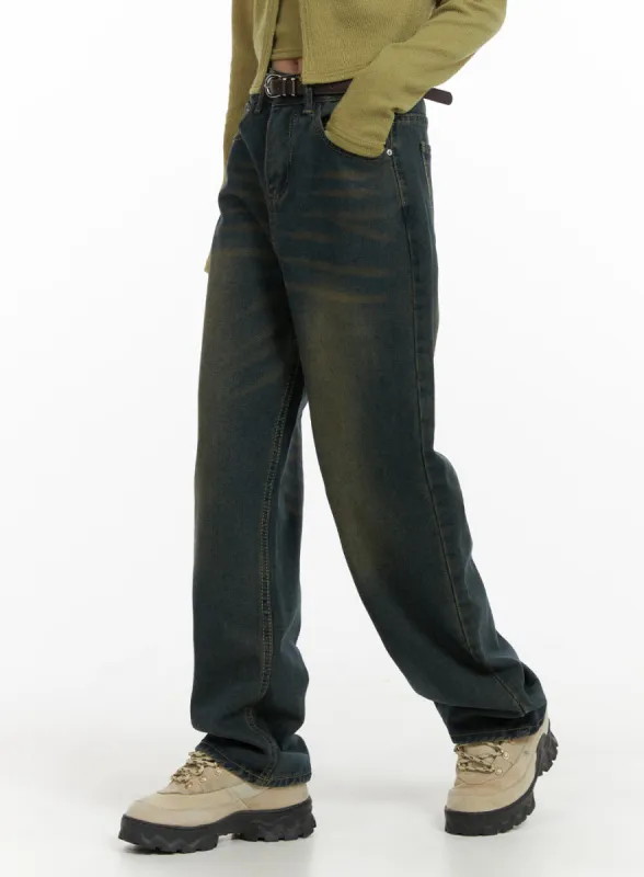 Vintage Wash Wide Leg Denim CM405 sold by Lewkin