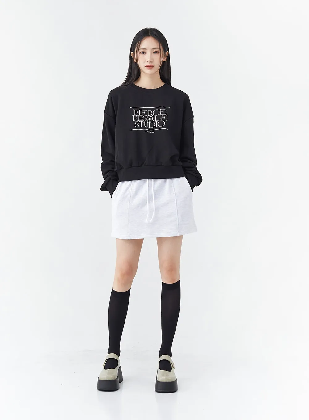 Basic Sweat Skirt with Pocket OG17 sold by Lewkin