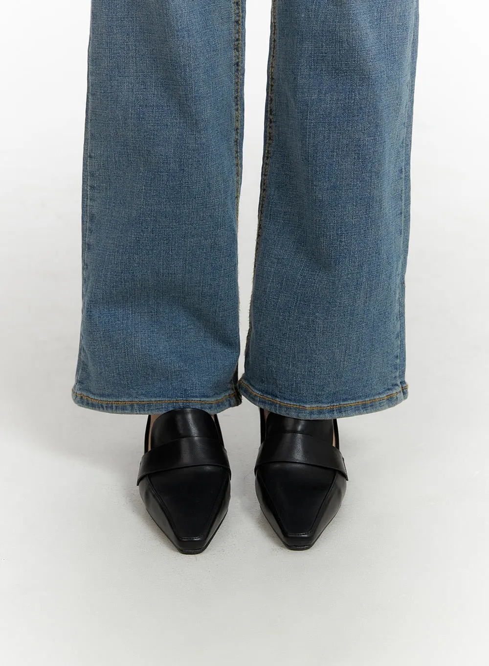 Faux Leather Loafer Pumps CJ426 sold by Lewkin product image thumbnail 4