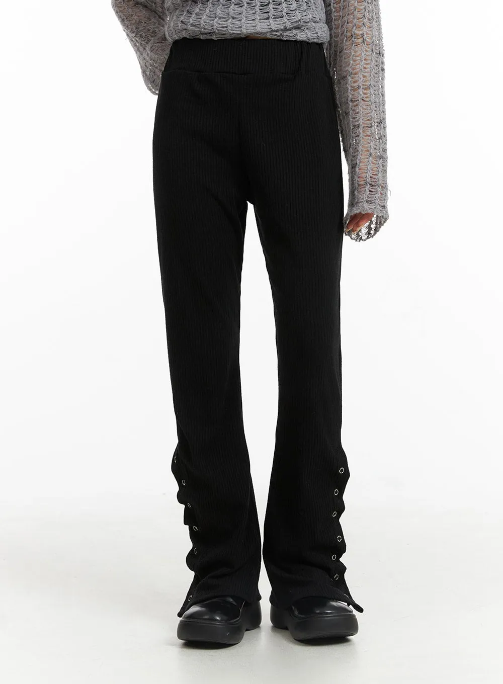 Button Detail Bootcut Denim CF401 sold by Lewkin