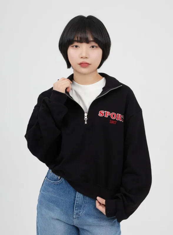 Half Zip-Up Sweatshirt BM313 sold by Lewkin