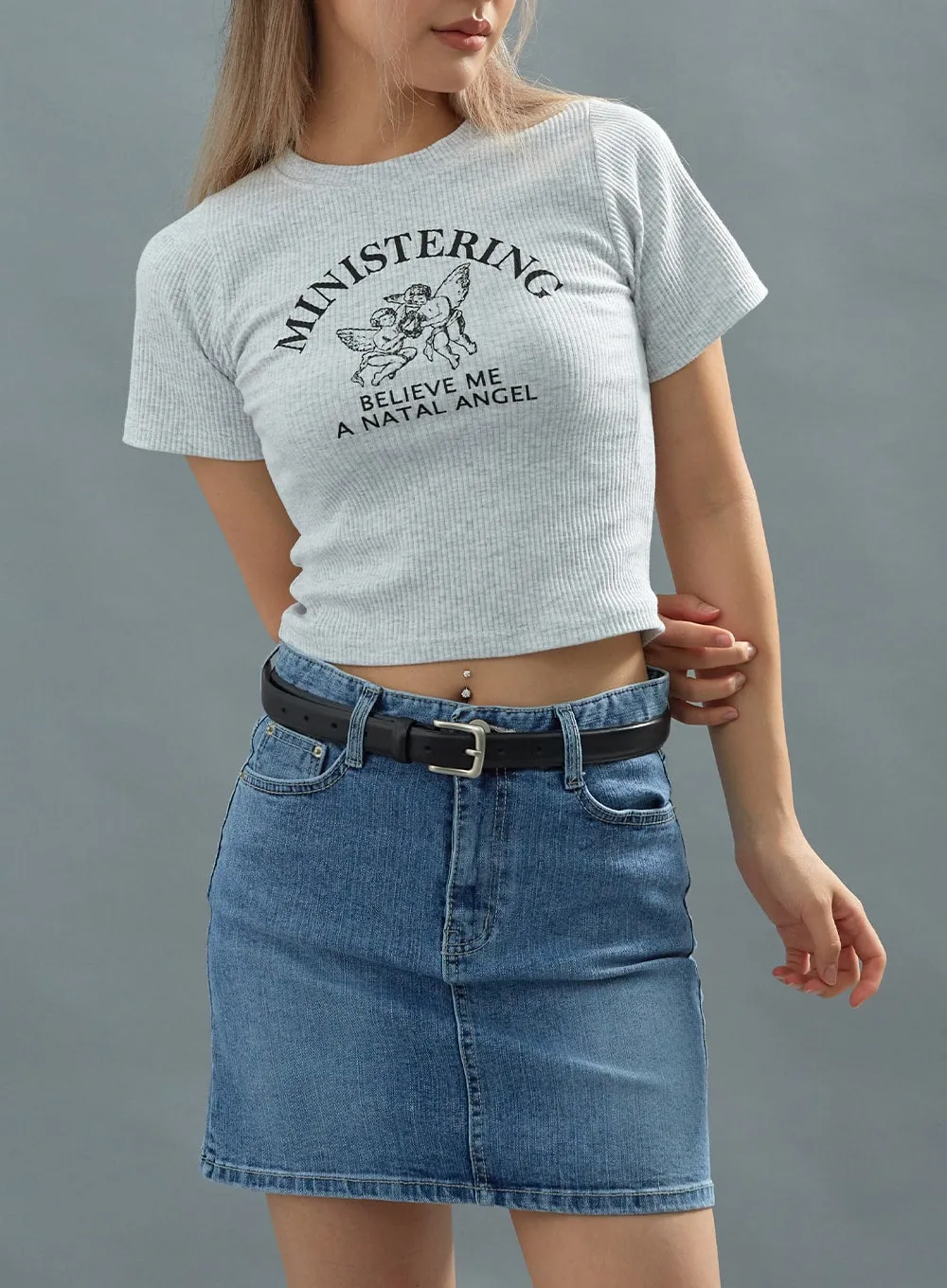 Angel Printing Short T-Shirt CU22 sold by Lewkin product image thumbnail 2