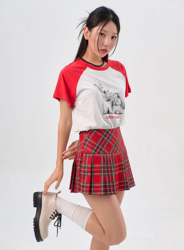 Pleated Plaid Mini Skirt IL310 sold by Lewkin