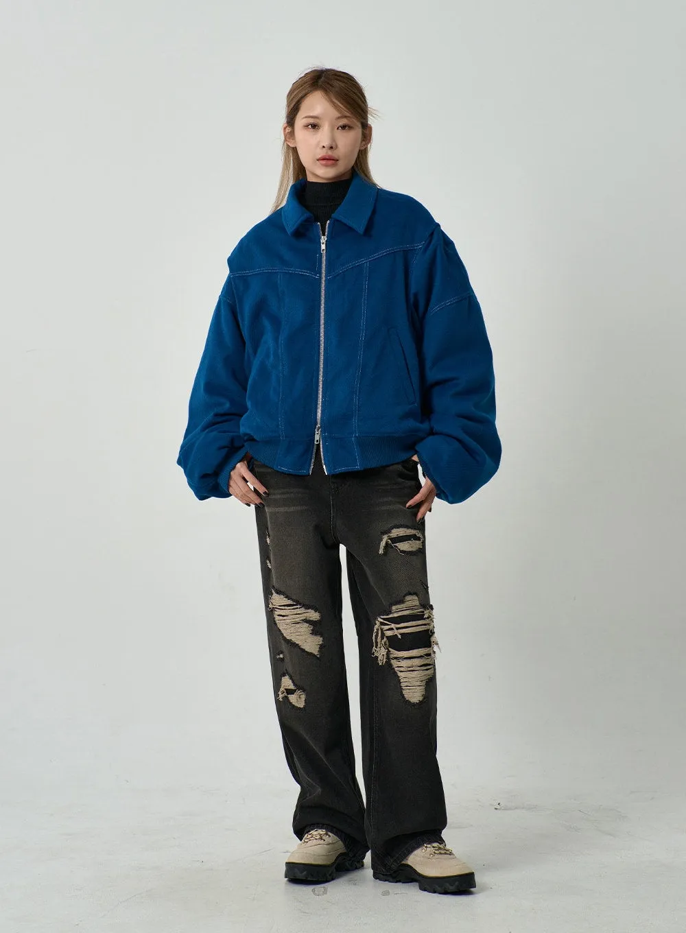 Ripped Wide Jeans Unisex CD13 sold by Lewkin product image thumbnail 3