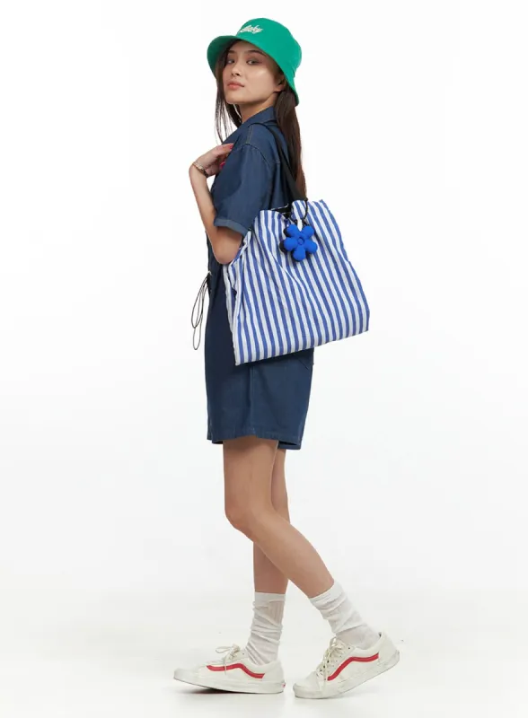Cotton Striped Totebag IU419 sold by Lewkin