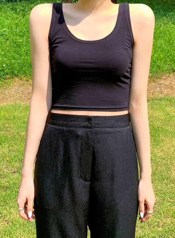 Basic Cropped Tank Top CA28 sold by Lewkin