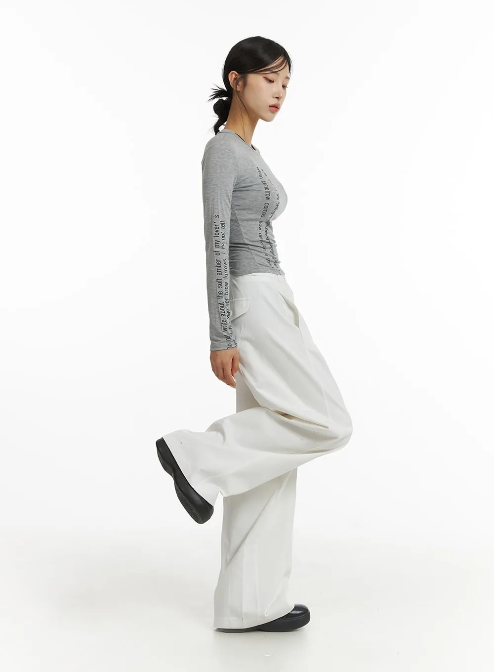 Basic Wide-Fit Pants CJ431 sold by Lewkin product image thumbnail 4