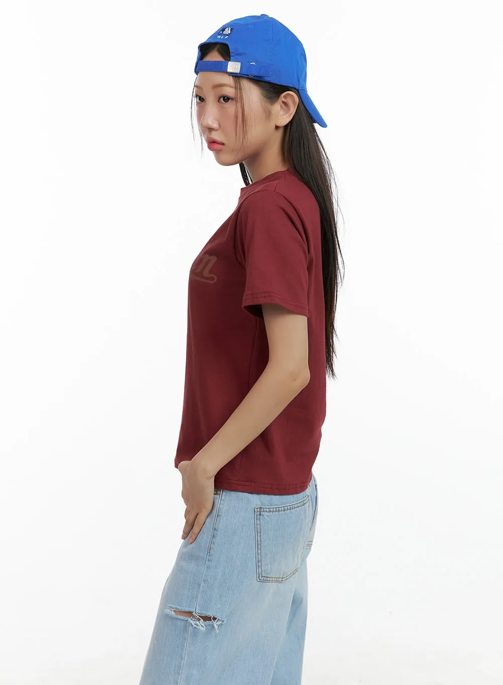 Graphic Short Sleeve Letter Top OL408 sold by Lewkin product image thumbnail 5