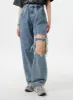 Wide Ripped Knee Jeans BY324 sold by Lewkin