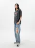 Wide Ripped Knee Jeans BY324 sold by Lewkin