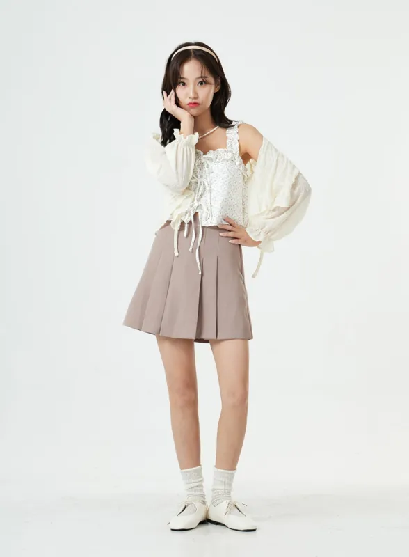 Double Pintuck Mini Skirt BG26 sold by Lewkin