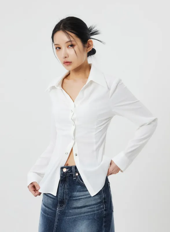 Snap Button Blouse CF321 sold by Lewkin