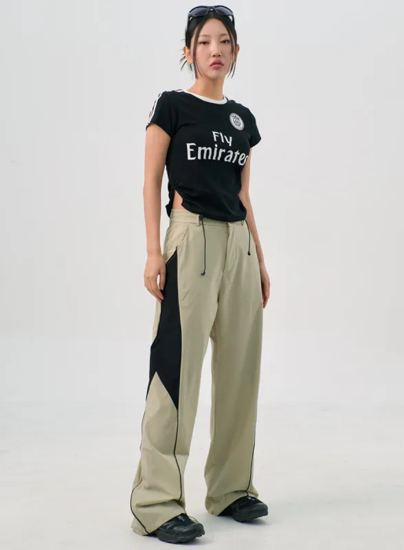 Two Color Drawstring Pants CY326 sold by Lewkin