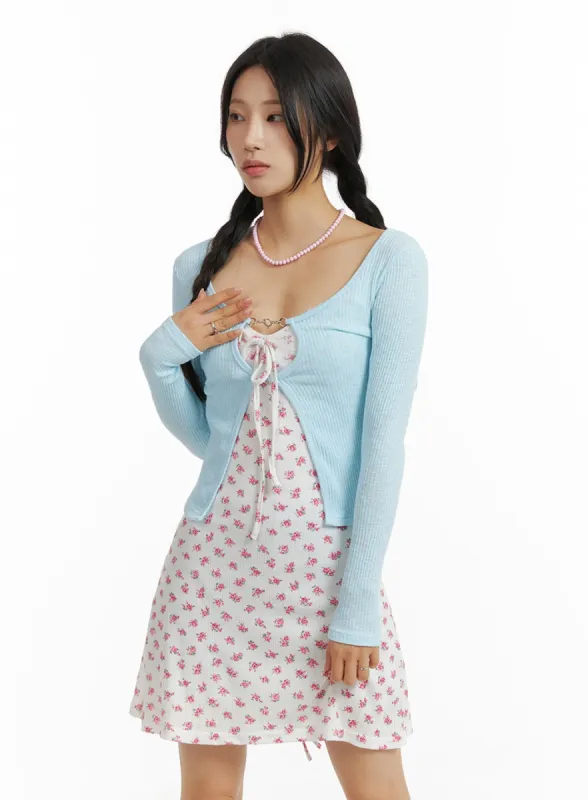 Chain Crop Cardigan IM404 sold by Lewkin