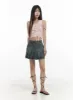 Contrasting V-Neck Graphic Crop Tee CY414 sold by Lewkin