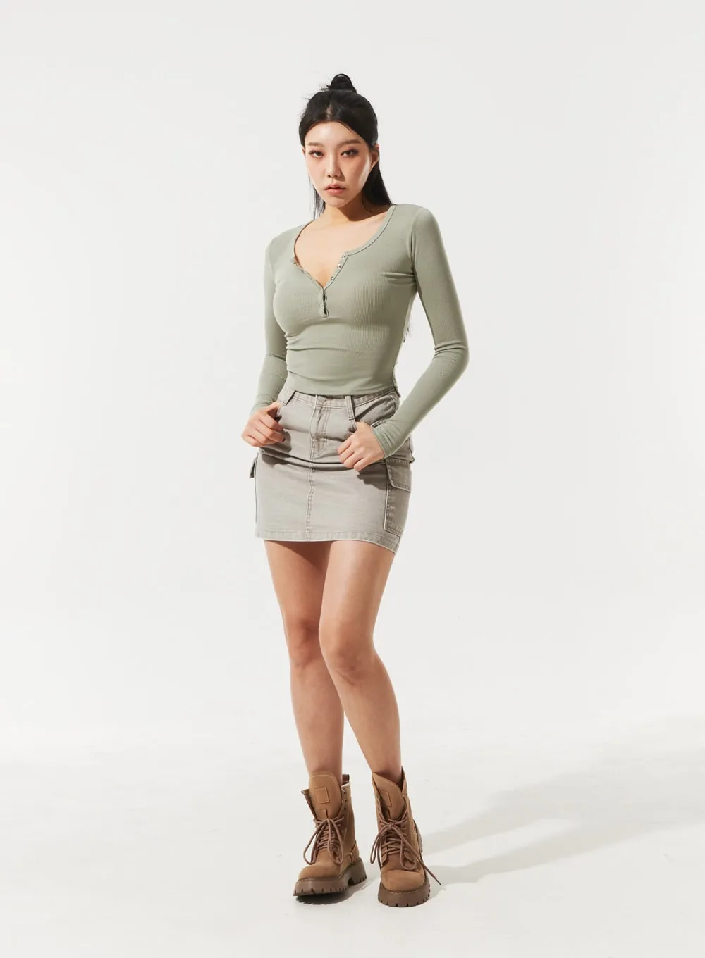 Wide Leg Color Pants OD12 sold by Lewkin