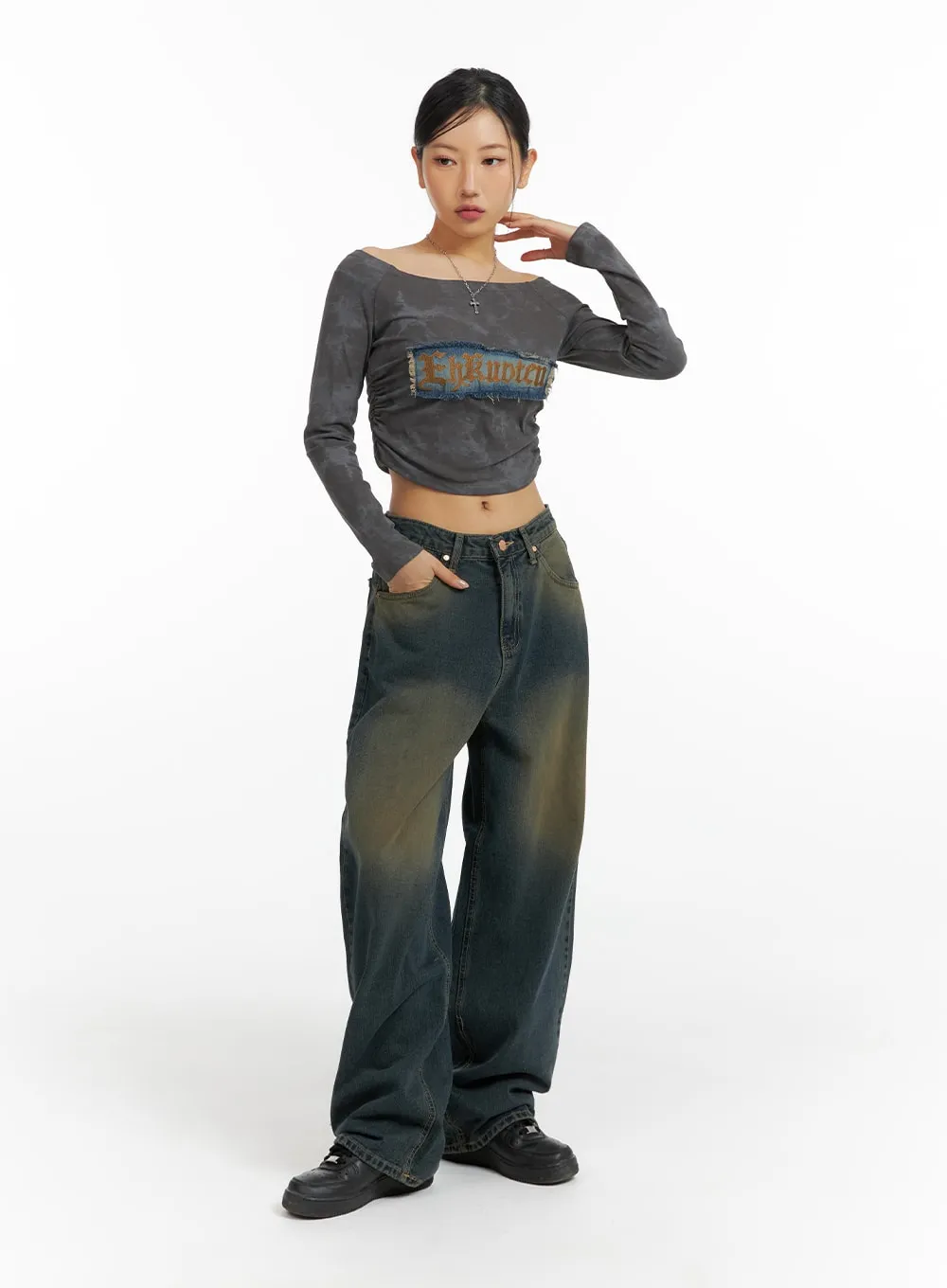 Vintage Washed Baggy Jeans CF420 sold by Lewkin product image thumbnail 2