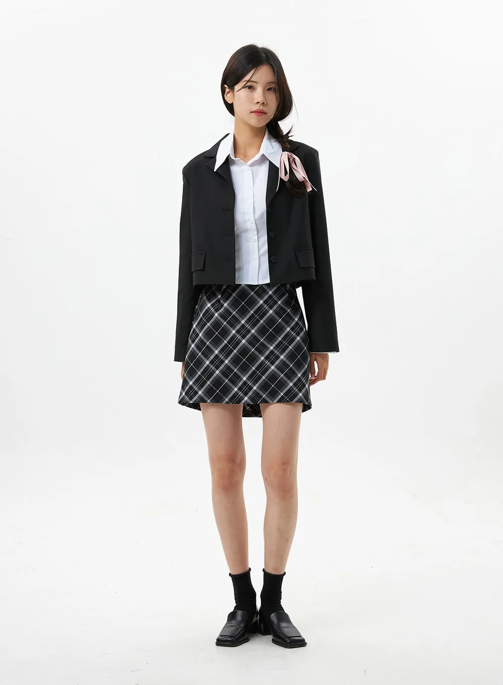 Collarless Crop Blazer OS319 sold by Lewkin product image thumbnail 2