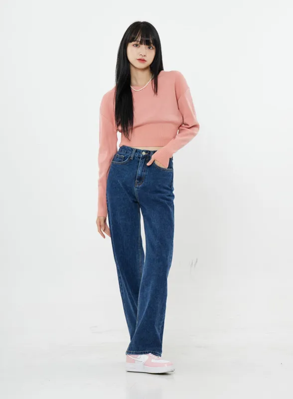 Basic Long Denim Pants BS28 sold by Lewkin