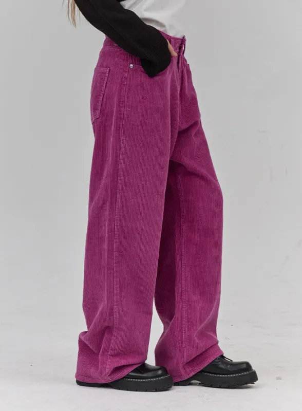 Corduroy Wide Pants Unisex CN21 sold by Lewkin