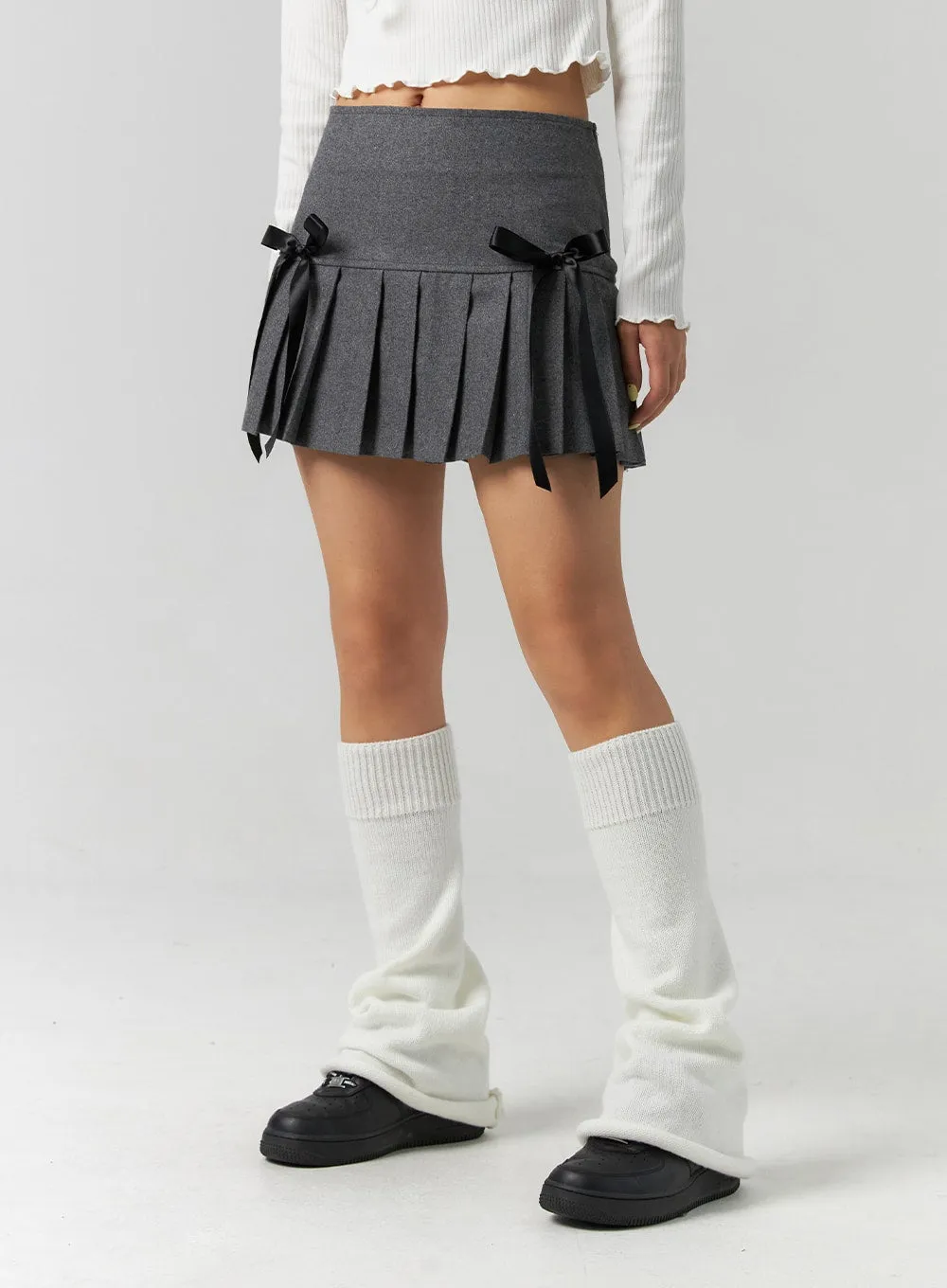 Ribbon Pleated Mini Skirt CS320 sold by Lewkin product image thumbnail 2