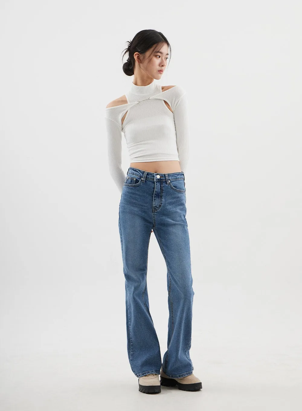 Slim Fit Bootcut Jeans CJ311 sold by Lewkin product image thumbnail 4