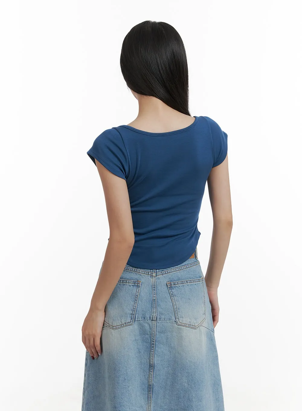 Sweetheart Shirred Tee CY403 sold by Lewkin product image thumbnail 5