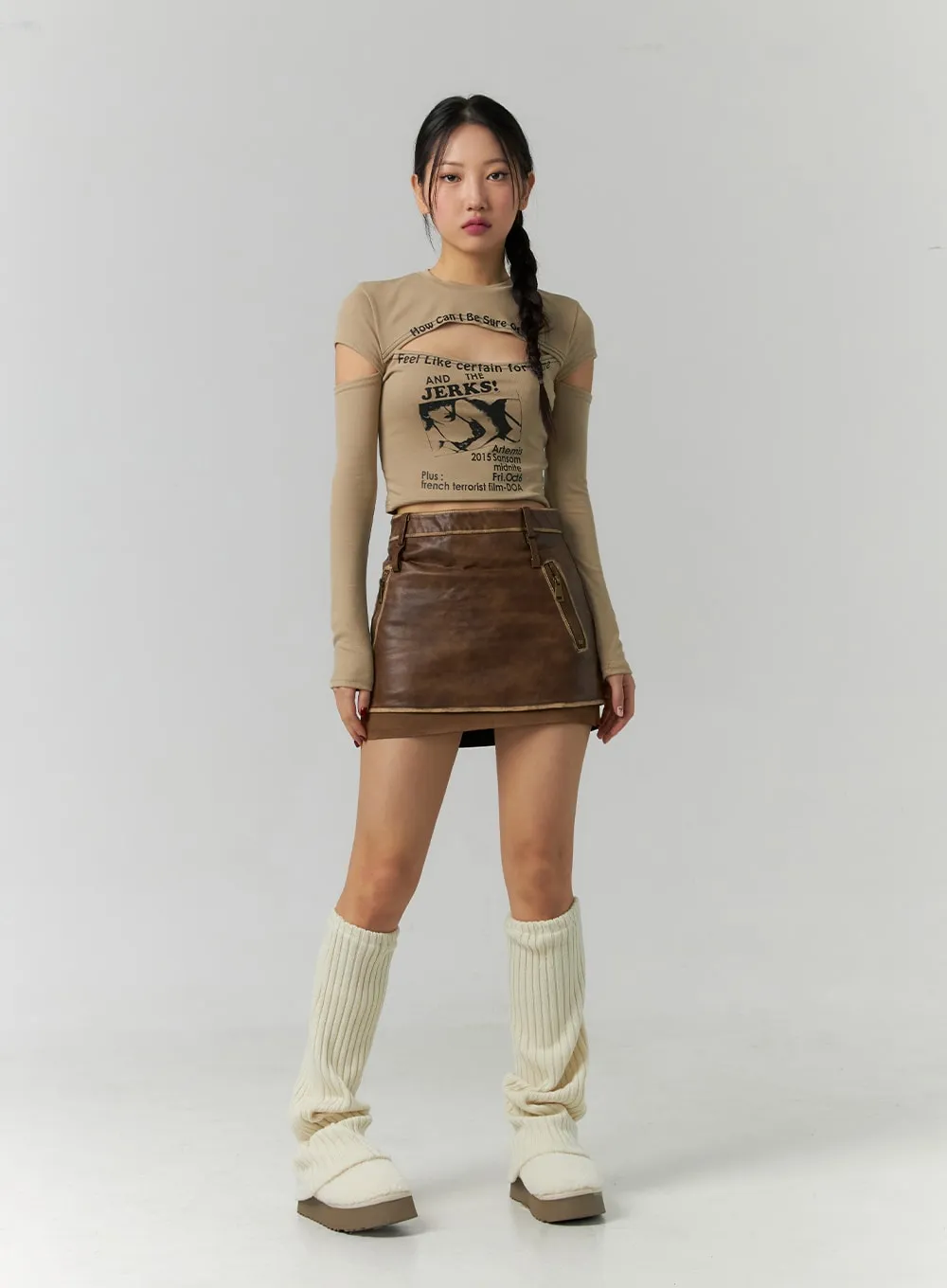 Graphic Cut-Out Crop Tee CD307 sold by Lewkin product image thumbnail 2