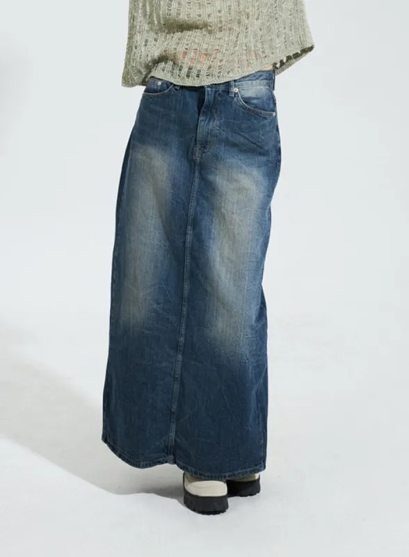 Maxi Denim Skirt IY322 sold by Lewkin