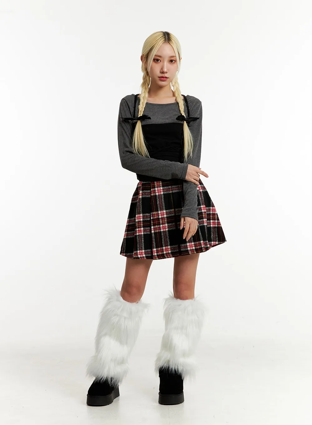 Pleated Check Mini Skirt ID315 sold by Lewkin product image thumbnail 3
