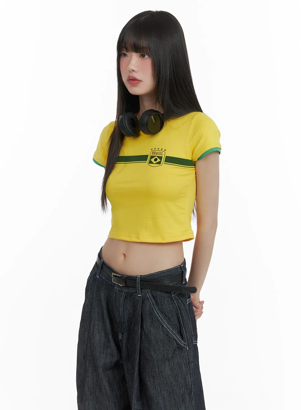 Blokecore Graphic Crop Tee CA419 sold by Lewkin