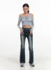 Washed Denim Slim Fit Bootcut Jeans CY402 sold by Lewkin