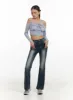 Washed Denim Slim Fit Bootcut Jeans CY402 sold by Lewkin