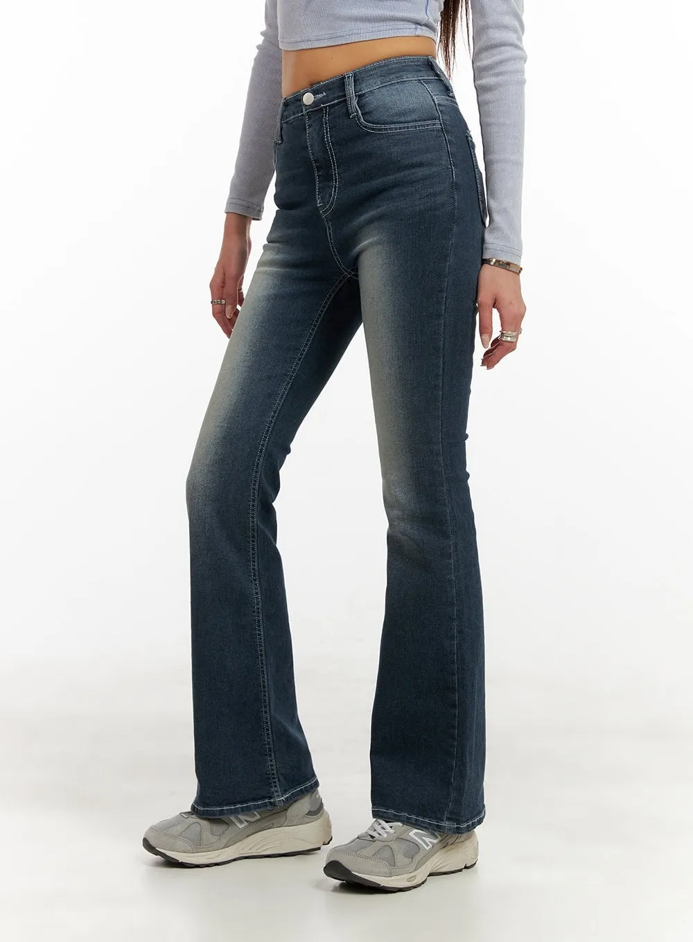 Washed Denim Slim Fit Bootcut Jeans CY402 sold by Lewkin product image thumbnail 2