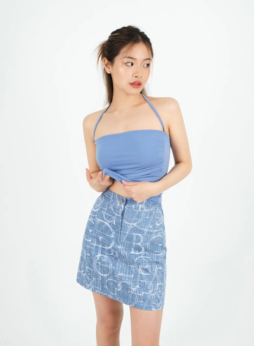 Halterneck Shirred Top with Padding CM9 sold by Lewkin