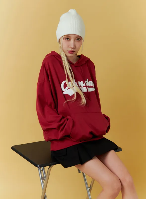 Oversized Graphic Lettering Hoodie IF408 sold by Lewkin