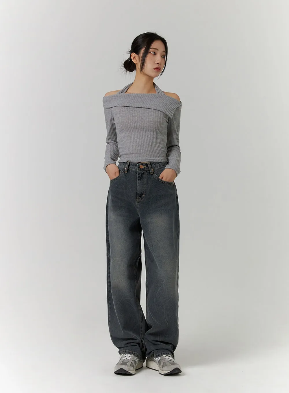 Light Washed Wide Leg Jeans CD312 sold by Lewkin product image thumbnail 2