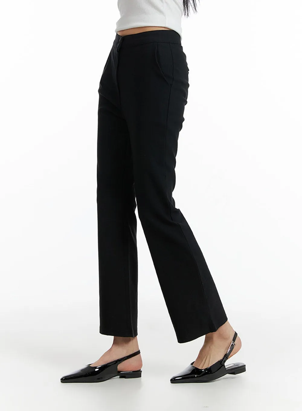 High Waist Solid Flared Trousers IF402 sold by Lewkin product image thumbnail 4