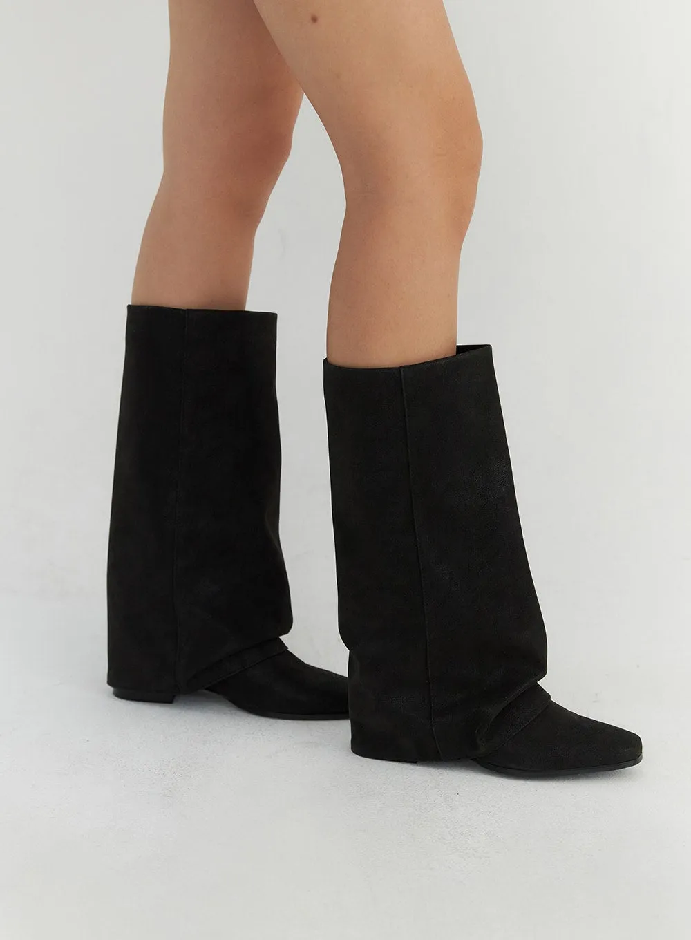 Rouched Faux Leather Boots CO304 sold by Lewkin