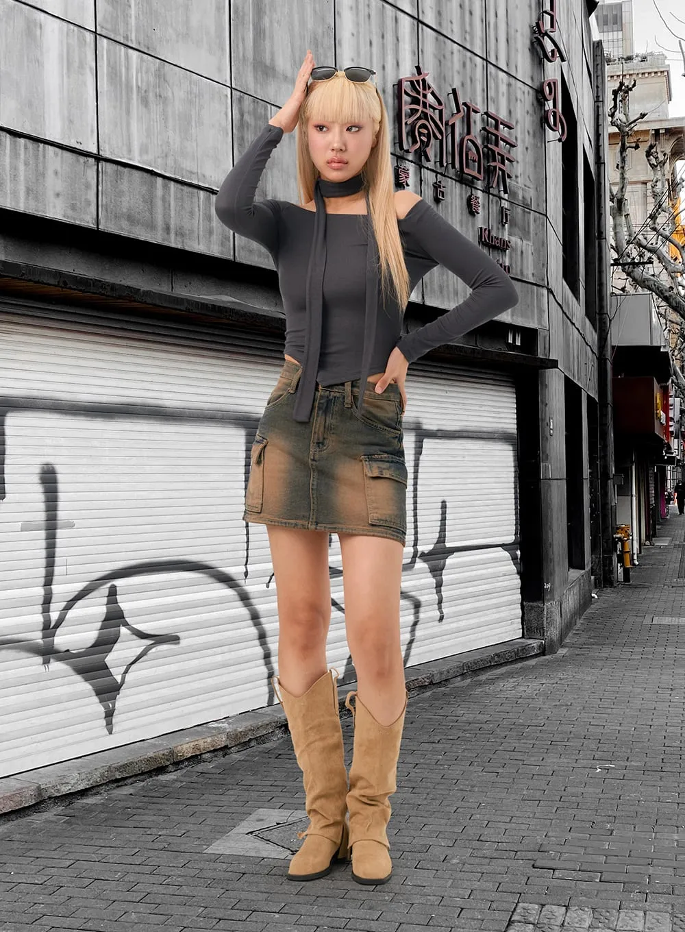 Chic Cargo Mini Skirt IN301 sold by Lewkin