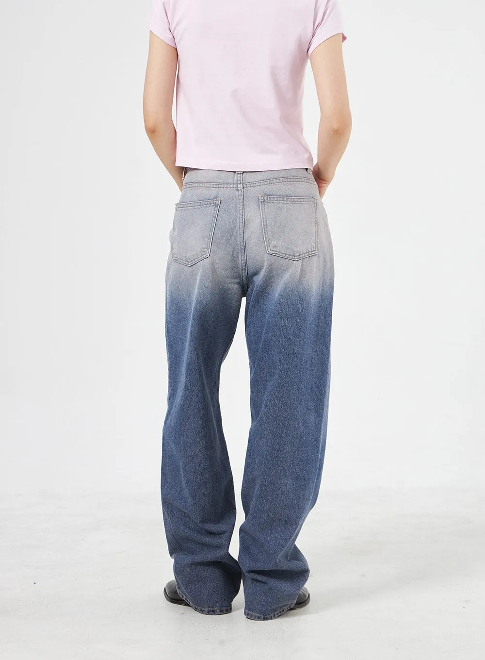 Pink Wash Wide Leg Jeans OA305 sold by Lewkin product image thumbnail 3