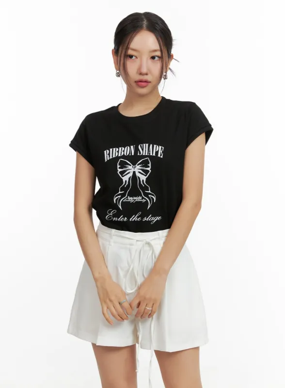 Ribbon Graphic Top OU411 sold by Lewkin