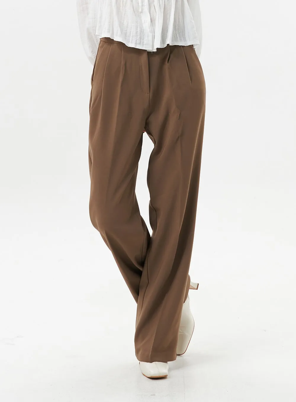 Pintuck Tailored Pants OO312 sold by Lewkin product image thumbnail 4